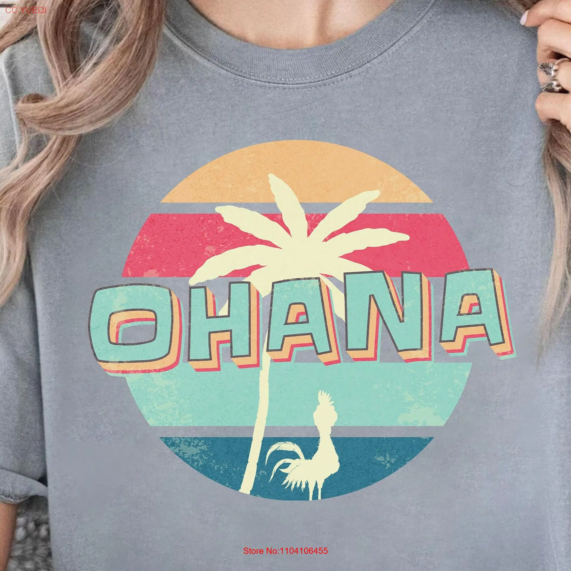 Ohana Means Family Tropical Island Comfort Colors T Shirt Theme Park for Him and Her Multiple long or short sleeves