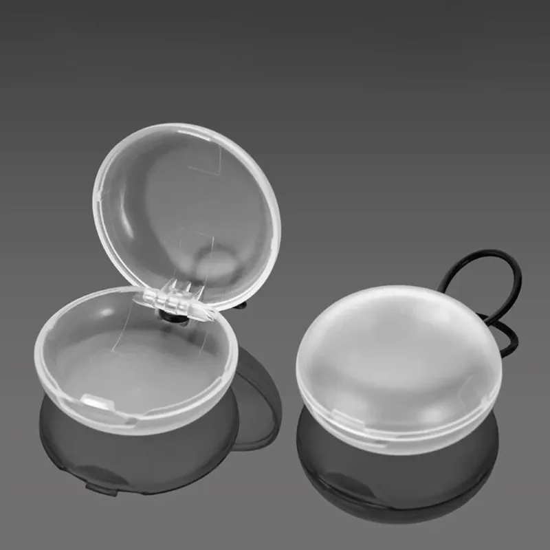 Earphone Box Small Round Box Swimming Earplug Box Plastic Box Transparent Box Storage Box with Lid Storage Box Headphone Bag