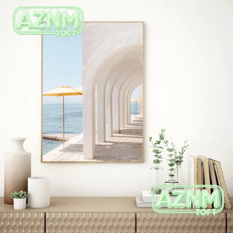 Greece Santorini Beach Summer Modern Travel Landscape Posters and Prints Canvas Printing Wall Art Picture for Living Room Dec