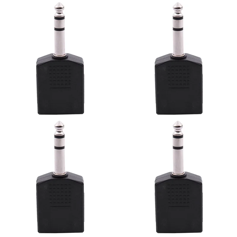 SQPP-4X prise mâle Mono 6.35Mm vers double connecteur adaptateur séparateur de prise femelle 6.35Mm