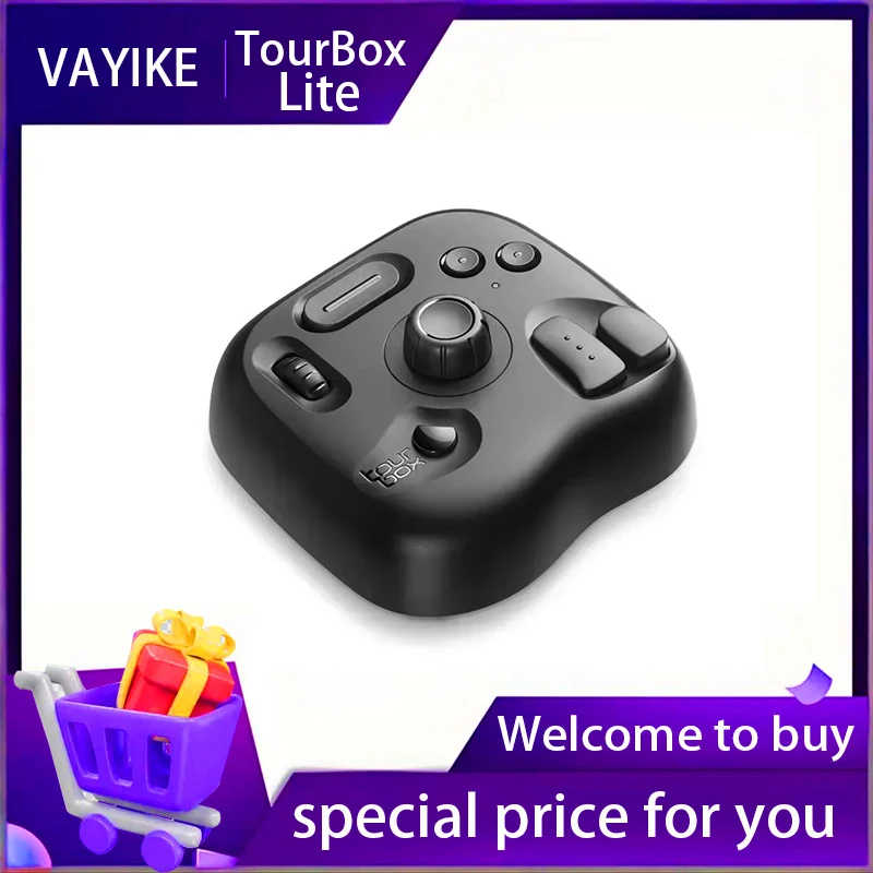 Tourbox Lite Portable Numpad Mini Wired Keypad Designer Handle Custom Lightweight Keypads For Painting Editing Gamer Office Gift