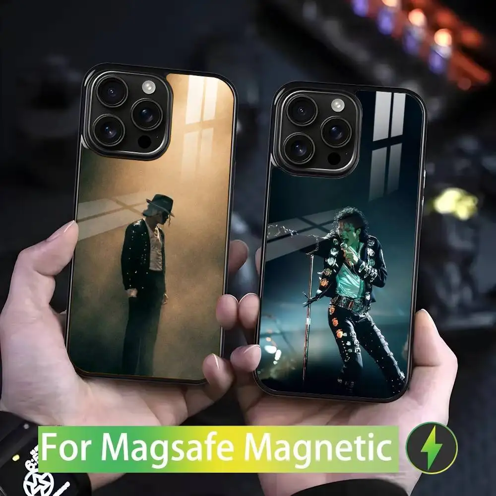 

M-Michael Jackson pictures Phone Case For IPhone 17 16 15 14 13 12 11 Pro Max Plus Mini Magsafe Mirror Wireless Magnetic Cover