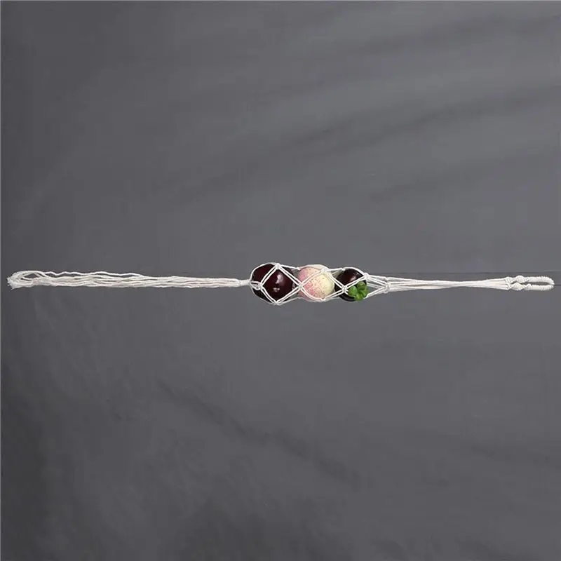 A77I Set Of 3 Macrame Hanging Fruit Basket Storage Wall Hanging Produce Storage Boho Kitchen Decoration
