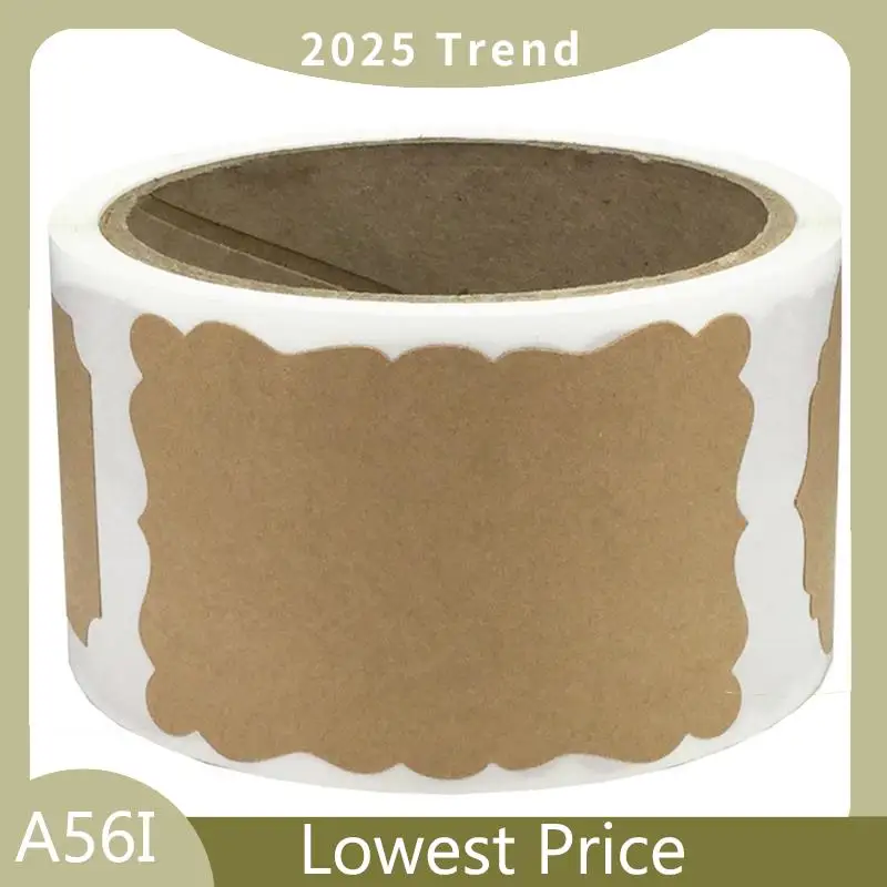 ABDD 100 Pcs Kraft Paper Stickers DIY Blank Labels For Handmade Gifts, Baking, Jars