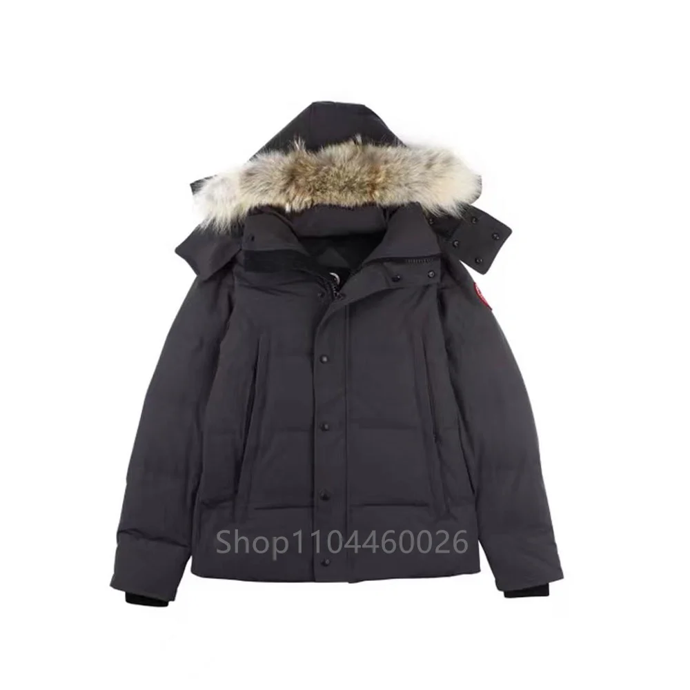 Real Coyote Fur Winter Mens Canadian CG Wyndham Parka Goose Down Jacket Outdoor Coat Wnd Waterproof 3808M Classic Fashion