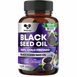 Black Seed Oil Capsules - Supports Digestion, Skin, Hair, Breathing, Immune and Brain Functions, Improving Overall Function