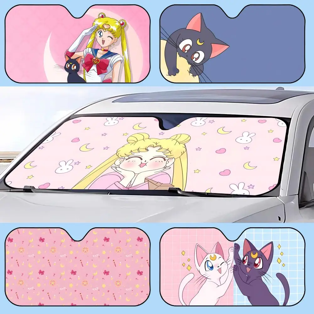 Sailor Moon Sun Visor Retractable Car Sun Visor Anti-Glare UV Protection Front Window Sunshade