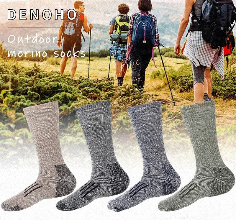 

Шерстяные мужские носки с длинной эластичной резинкой, полностью из натуральной шерсти, на толстых иглах, 108 петель, вязка с обратным плетением, длинные трубчатые носки из овечьей шерсти