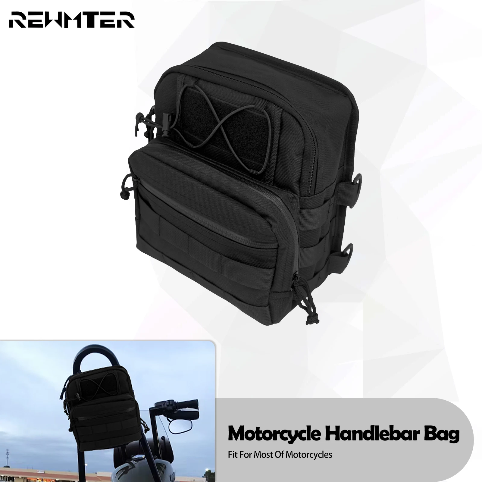 Universal Motorcycle Handlebar T-Bar Bag Club Style Traveller Handle Bags Front Storage Bag For Harley Touring Softail Sportster