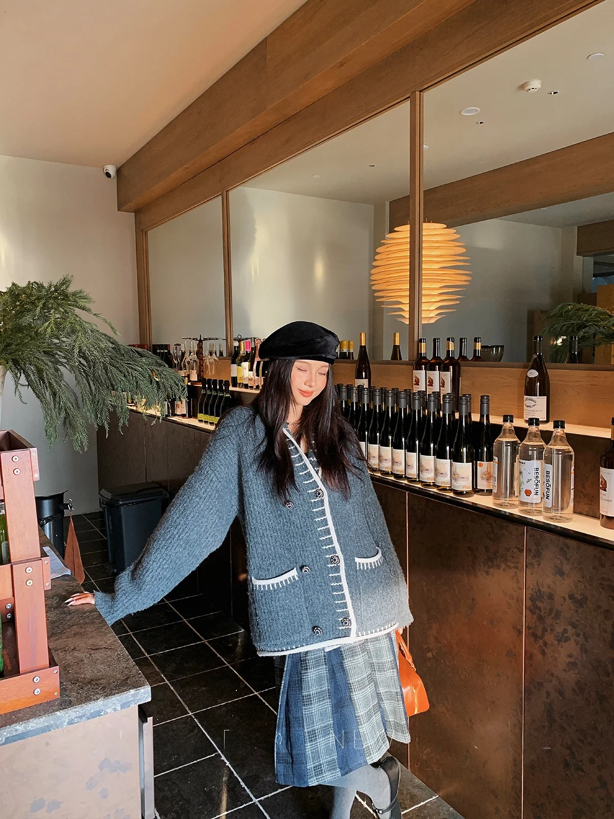 

Fce Thiened V-ne Open Cardigan Women's Sweater Loose Fit Contrast Color Embroidery Autumn Winter New Sle Yang Pao Pao