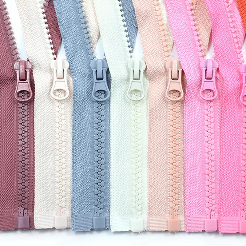 Fermeture éclair en résine à verrouillage automatique, 40-80cm, 5 #, tête à extrémité ouverte, fermeture éclair pour sac, manteau, veste, bricolage, vêtement, gril à coudre, réparation, accessoire de tailleur 2