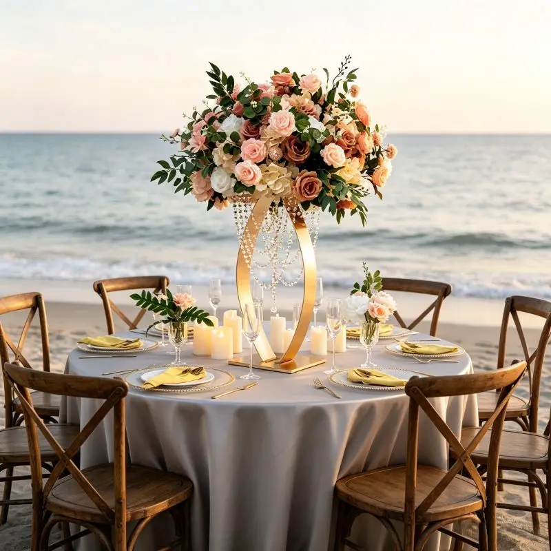 

Wedding Decoration 80 cmTall Crystal Metal Floral Rack Indoor Outdoor Use dining table Centerpiece Party Road Guide Flower Stand