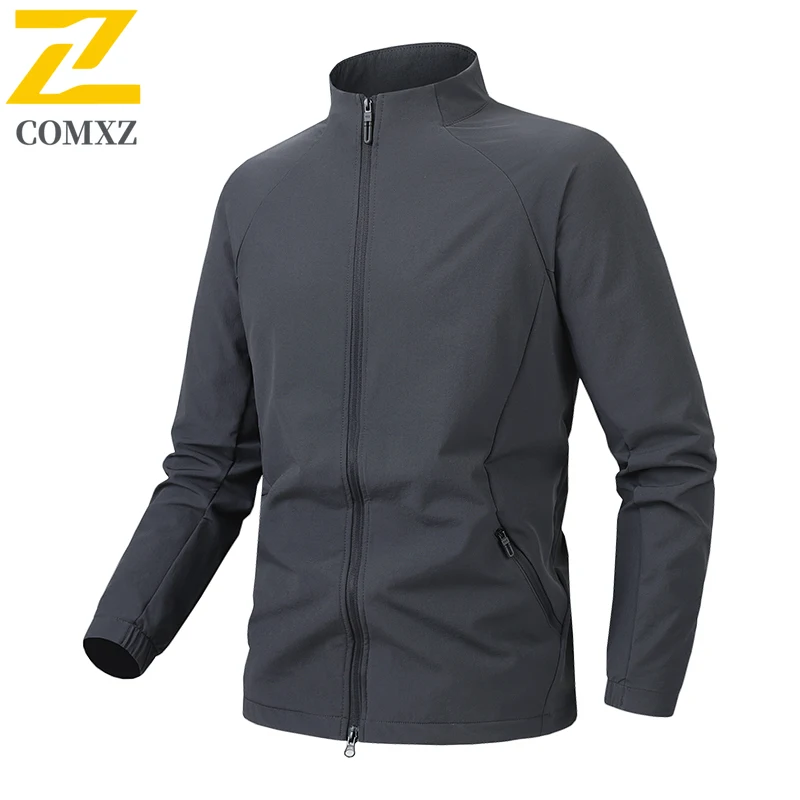 

COMXZ Men Jacket 2025 New Classic Stand Collar Outdoor Camping Windproof Coat Casual Streetwear Lightweight Autumn Jackets