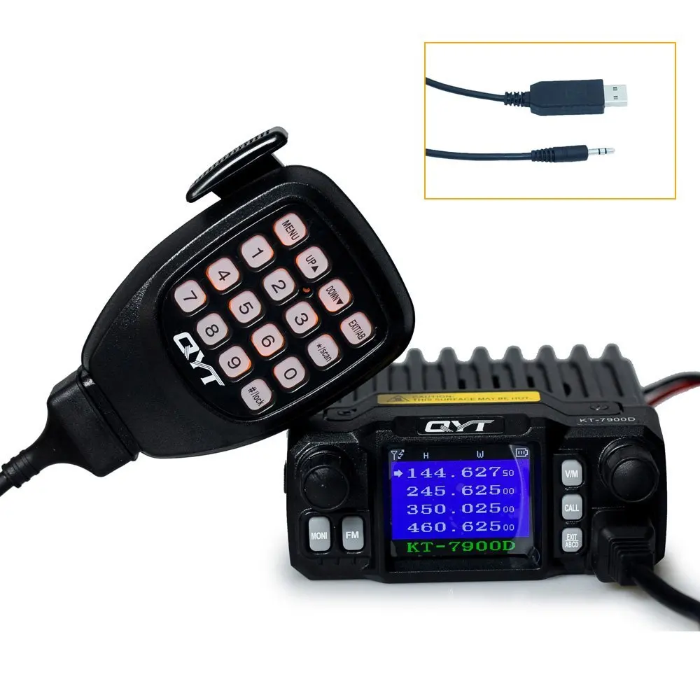 QYT KT-7900D 25W Quad Band Mobile Radio 144/220/350/440MHZ 4 Bands FM Transceiver Car Radio Walkie Talkie