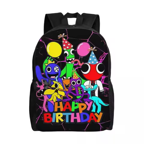 Rainbowed Cartoon Friends Backpack Youth Polyester Travel Backpacks Soft Funny High School Bags Rucksack