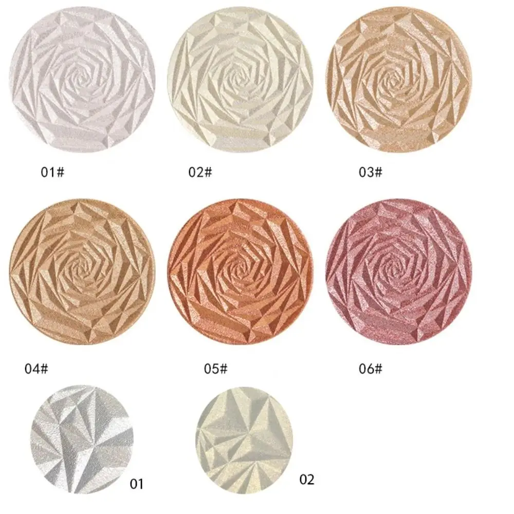New 6 Colors Highlighter Powder Rose Diamond Glitter Illuminate Highlighter Shimmer Face Contour Powder Blusher