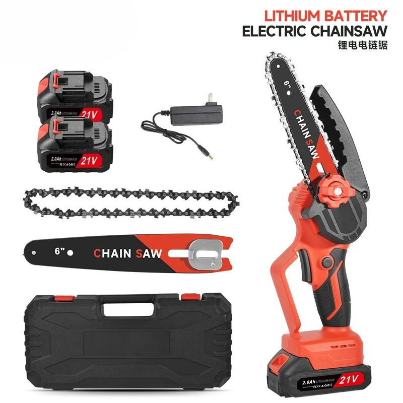 Cross-border logging, pruning , rechargeable household portable electric chain saw, wireless lithium electric