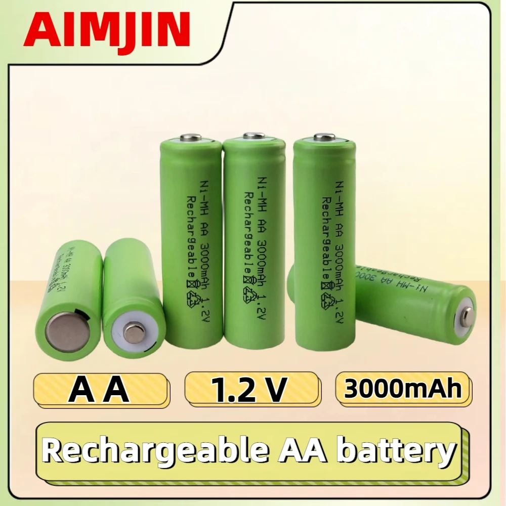 1.2V AA 3000mAh Ni-MH Rechargeable Battery AA 1 2v Battery for Mp3 Mobile Remote Control LED Torch Toy Torch Battery