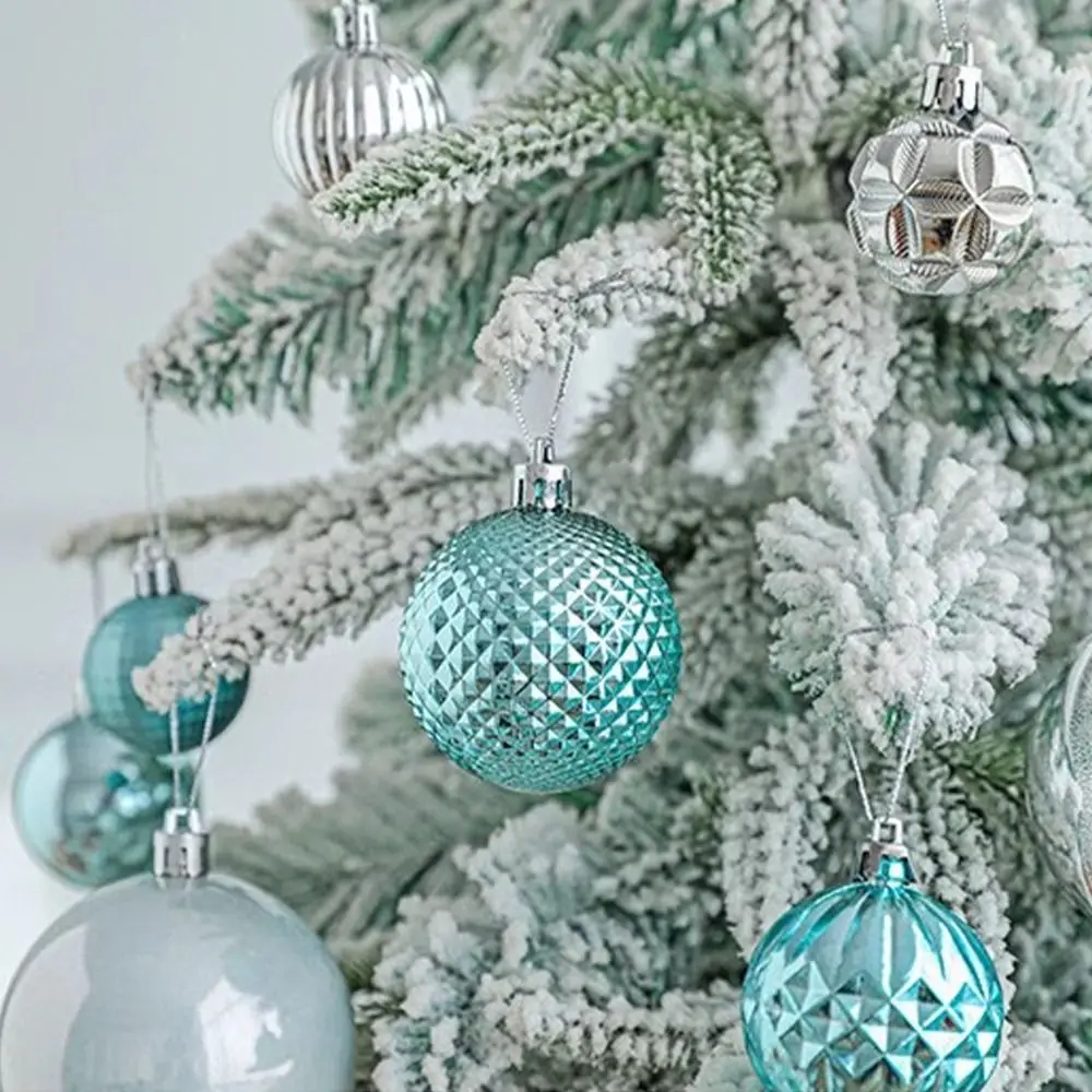 

34pcs DIY Supplies 4/5/6/8cm Christmas Ball Creative Waterproof Christmas Tree Pendant Painted Colorful Hanging Ornament Home