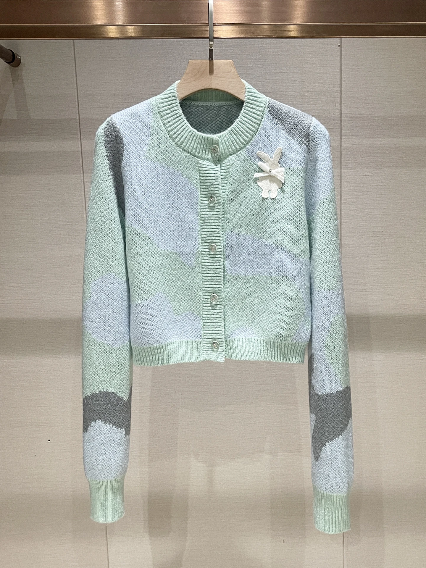 

Теплый вязаный кардиган Sweet Sle Long Sve с круглым вырезом, на одной пуговице, повседневный, удобный, дышащий, серия Princes, зимний...