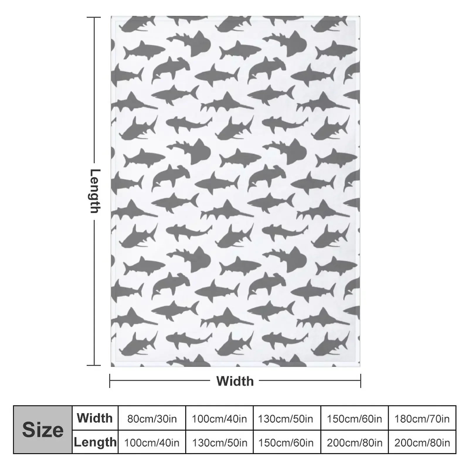 Grey Sharks Throw Blanket Personalized Gift blankets ands Flannel Vintage Thin Loose Blankets