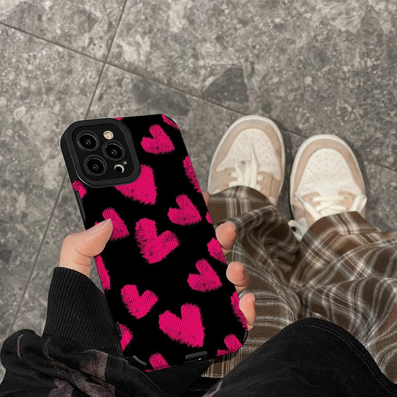 Vintage Leopard Love Kiss Print Case For iPhone 13 12 11 14 15 Pro Max Mini 8 7 Plus X XS XR S Soft Silicone Shockproof Cover