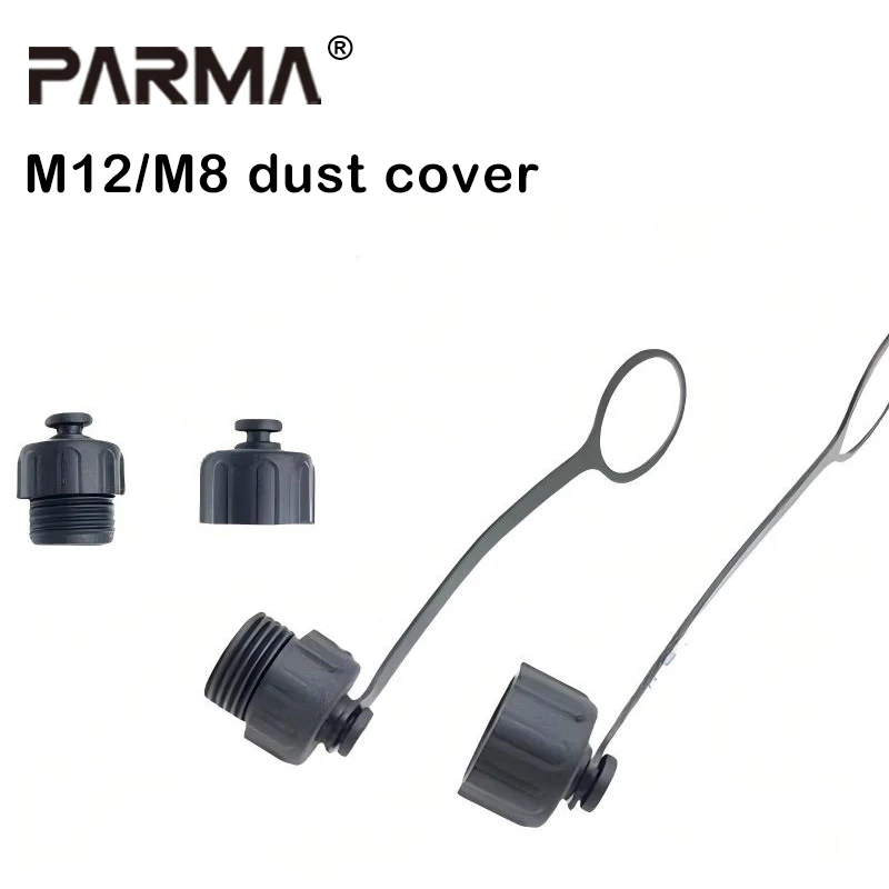 M12 connector, M8 aviation plug dust cover, male-female waterproof cover, internal screw thread with chain, waterproof plug cap