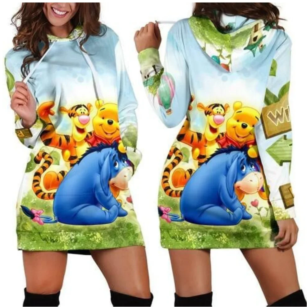 Tigger Winnie The Pooh 3d Hoodie Dress Sweater Dress Sweatshirt Dress disney tigger hoodie dress