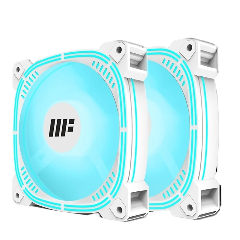 Prism II 12cm external luminous ice blue large 4P desktop mainframe computer case fan without mirror