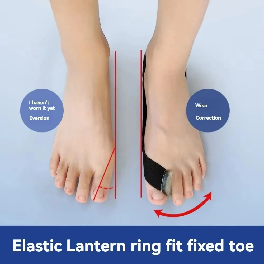 من جانب واحد سحب الورم الجبيرة ليلا ونهارا قابلة للأحذية بيج فوت تداخل فاصل أصابع القدم حزام التوتر الملابس #6