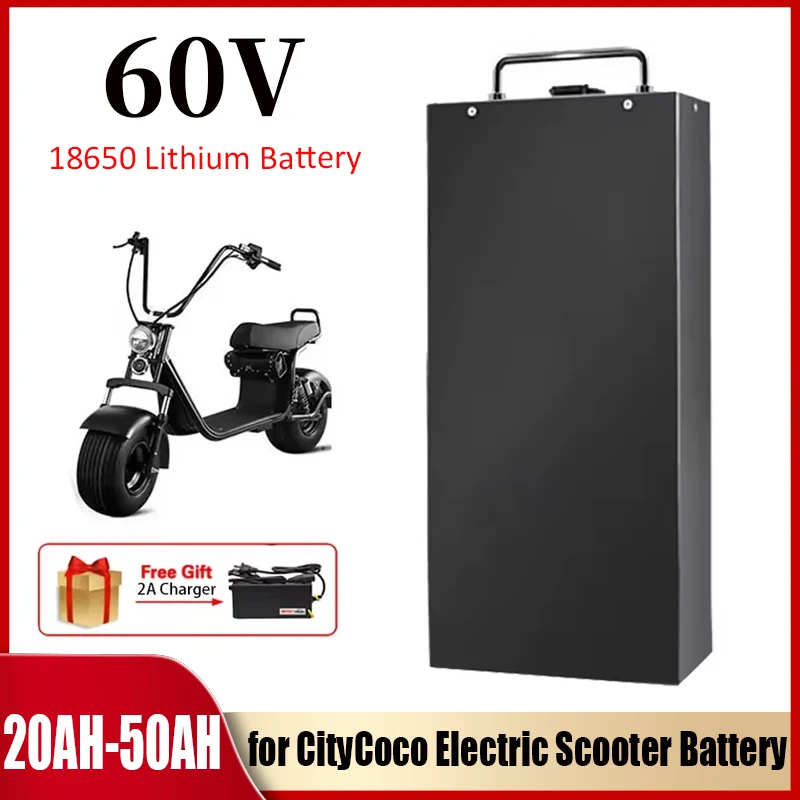 Harley Citycoco Electric Scooter Waterproof 18650 Lithium Battery 60V 20Ah-50Ah Suitable for CityCoco Electric Scooter Battery