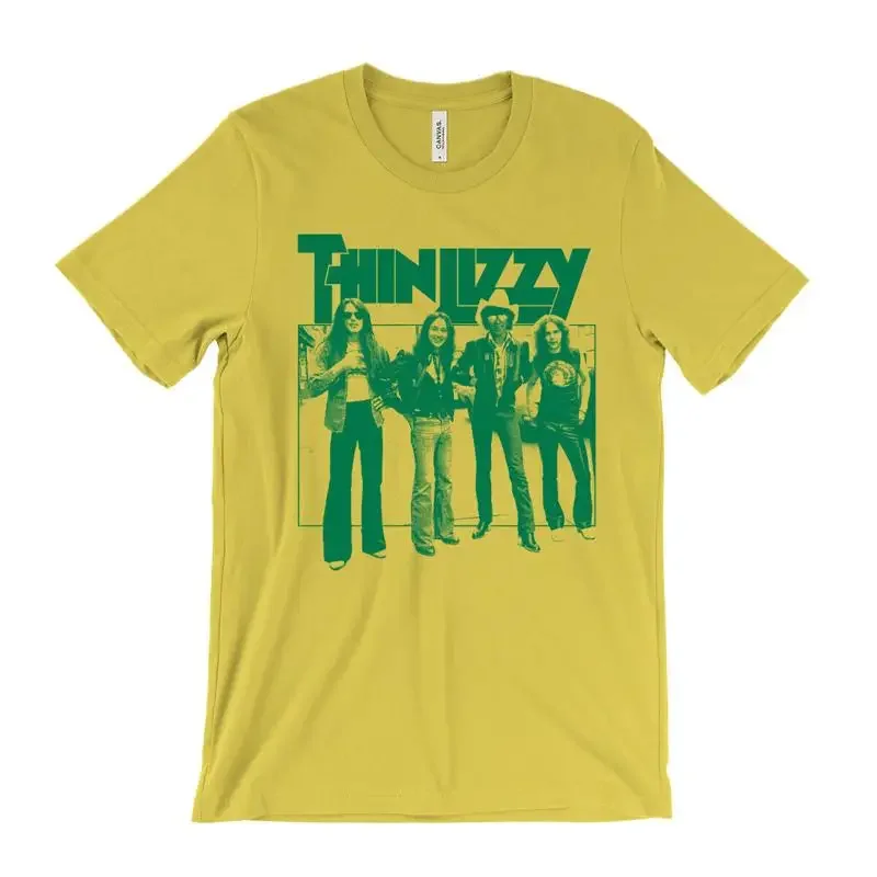 Camiseta Thin Lizzy Jailbreak con diseño verde rock de los años 70