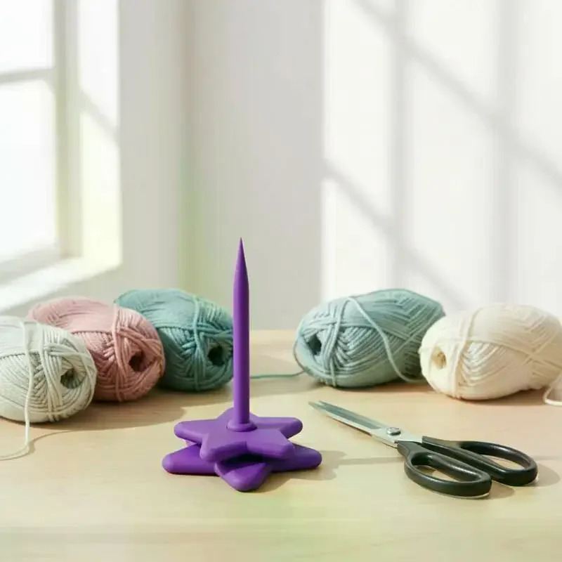 3D Printed Yarn Stand Holder Beginner Friendly Crochet Wool Holder for Knitting Learner DIY Weaving Craft Handmade Project
