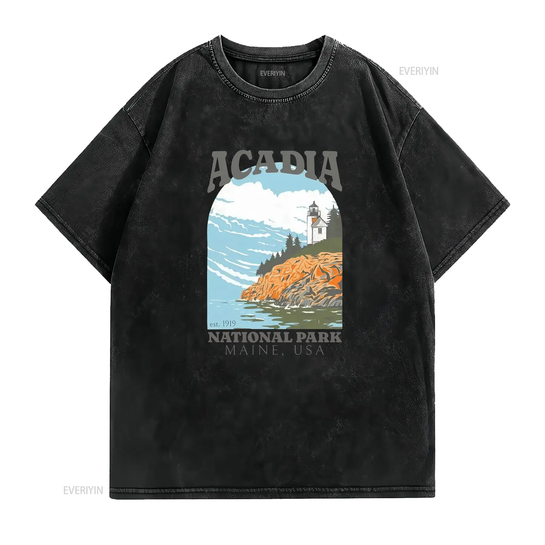 Acadia National Park T Shirt Granola Girl Protect Our Parks US Maine Ranger Crewneck vintage Washed homme Breathable graphic