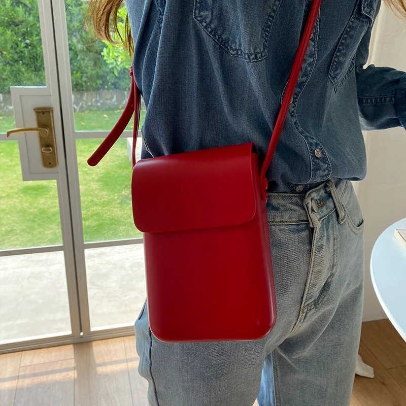 2024 Flap Crossbody Bags Women Mini PU Leather Shoulder Purses and Handbags for Girls Ladies Phone Simple Solid Designer Bag