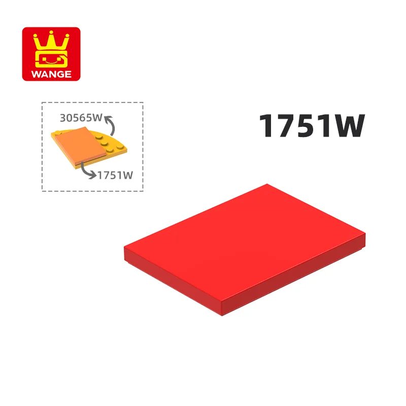 Wange 1751W 100g/70PCS Ceramic Tile 3x4 Block Moc Compatible with Brick DIY Children's Toy Assembly Parts