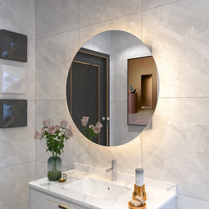 

Умное зеркало для ванной комнаты отеля, шкаф с сенсорным экраном, светодиодное противотуманное зеркало для ванной комнаты с подсветкой