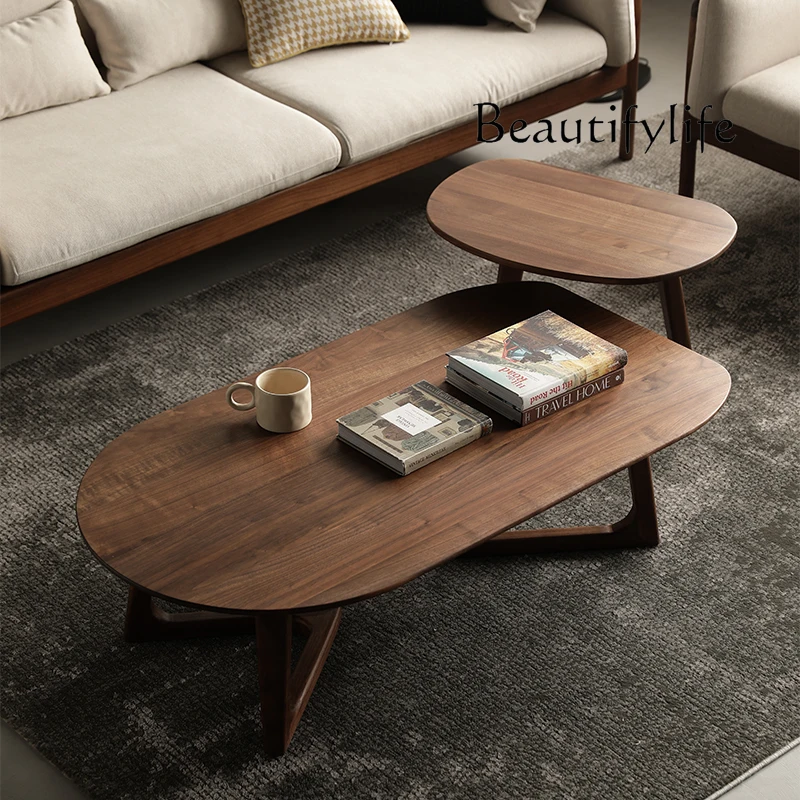 

North American black walnut coffee table combination coffee table Nordic modern simple designer high-end