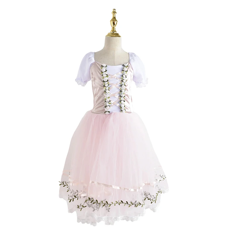 

Pink Long Romantic Ballet Tutu Professional Leotard Girl Ballet Adulto Costume Performance Ballet Dress For Girls Tutu Skirts