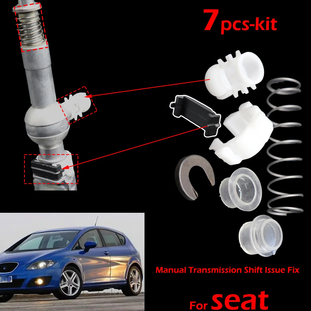 

7pcs Gear Shifter Selector Lever Shaft Gear Stick Spring Bushing kit Manual Transmission Car Replacement For SEAT Toledo Leon