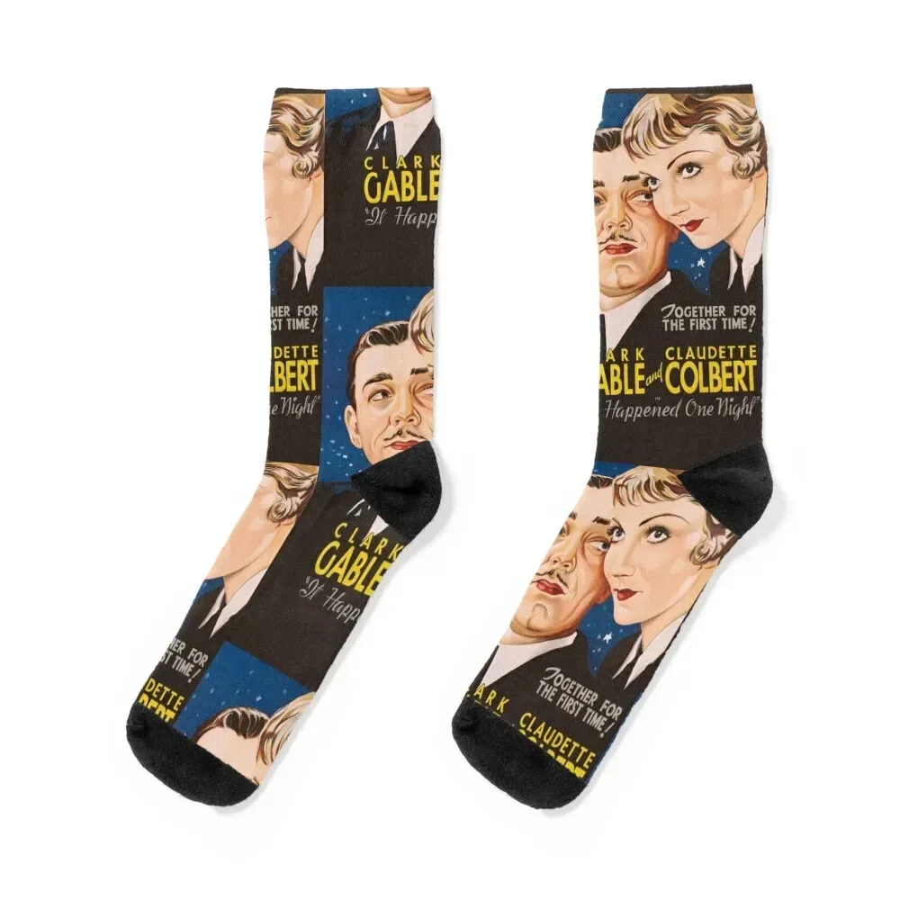 It Happened One Night Movie Poster Socks japanese fashion custom sports christmas gifts cotton Socks Girl Men's