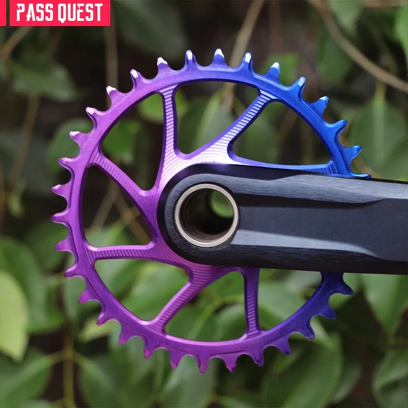 PASS QUEST-3mm offset Direct Mount Crank Colorful  round or oval Narrow Wide Chainring  for Mountain Bikes