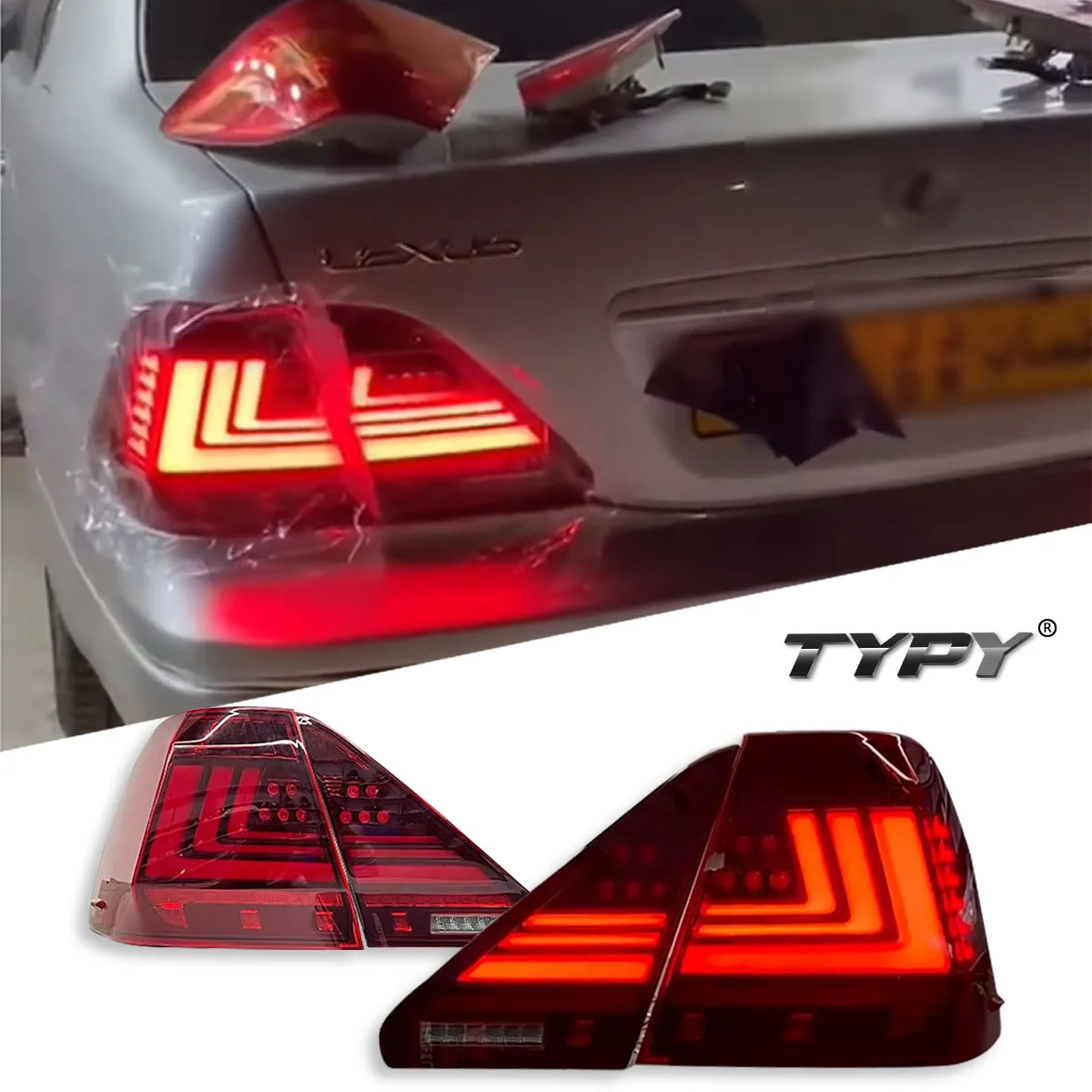 

TYPY автомобиль для Lexus LS светодиодный задний фонарь LS430 2001-2006, обновленный модифицированный новый DRL динамический указатель поворота, светодиодный задний фонарь, автоаксессуары