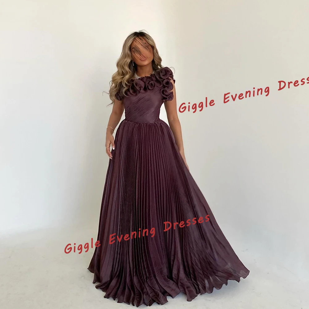 

Giggle Chiffon Ruffle One-Shoulder Elegance Prom Gown Saudi Arab A-Line Summer Floor-Length Evening Party Dresses for Women 2024