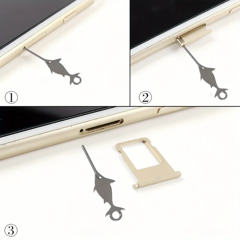 1Pc 304 stainless Steel Swordfish SIM Ejector Tool,Creative Phone Card Ejector,Creative Keychain,SIM Card Pin,Backpack Pendant view 2