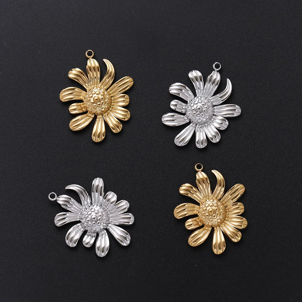 

Сердечный дизайн 40 шт. 24*30 мм кулон для ожерелья/нержавеющей стали/ручной работы/форма подсолнечника/фурнитура и компоненты для ювелирных изделий # 195115