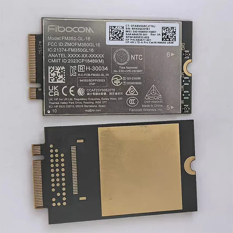 

Модуль Fibocom FM350-GL-16 LTE Cat16 для ноутбуков HP, 4G LTE-A Pro CAT-16 WWAN-карта SPS # :N65633-005