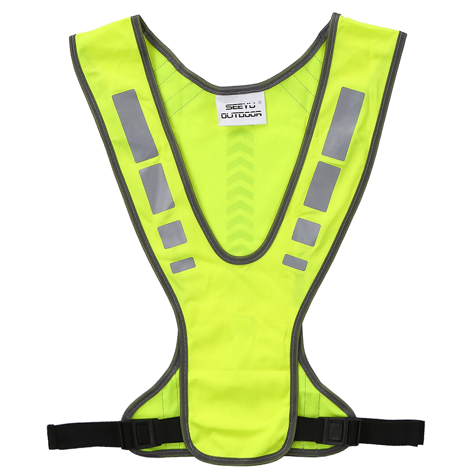 

Yellow Reflective Safety Vest with Pocket, Polyester Material, 45cm Length, 60g Weight, 1 Piece, for Outdoor Sports Running