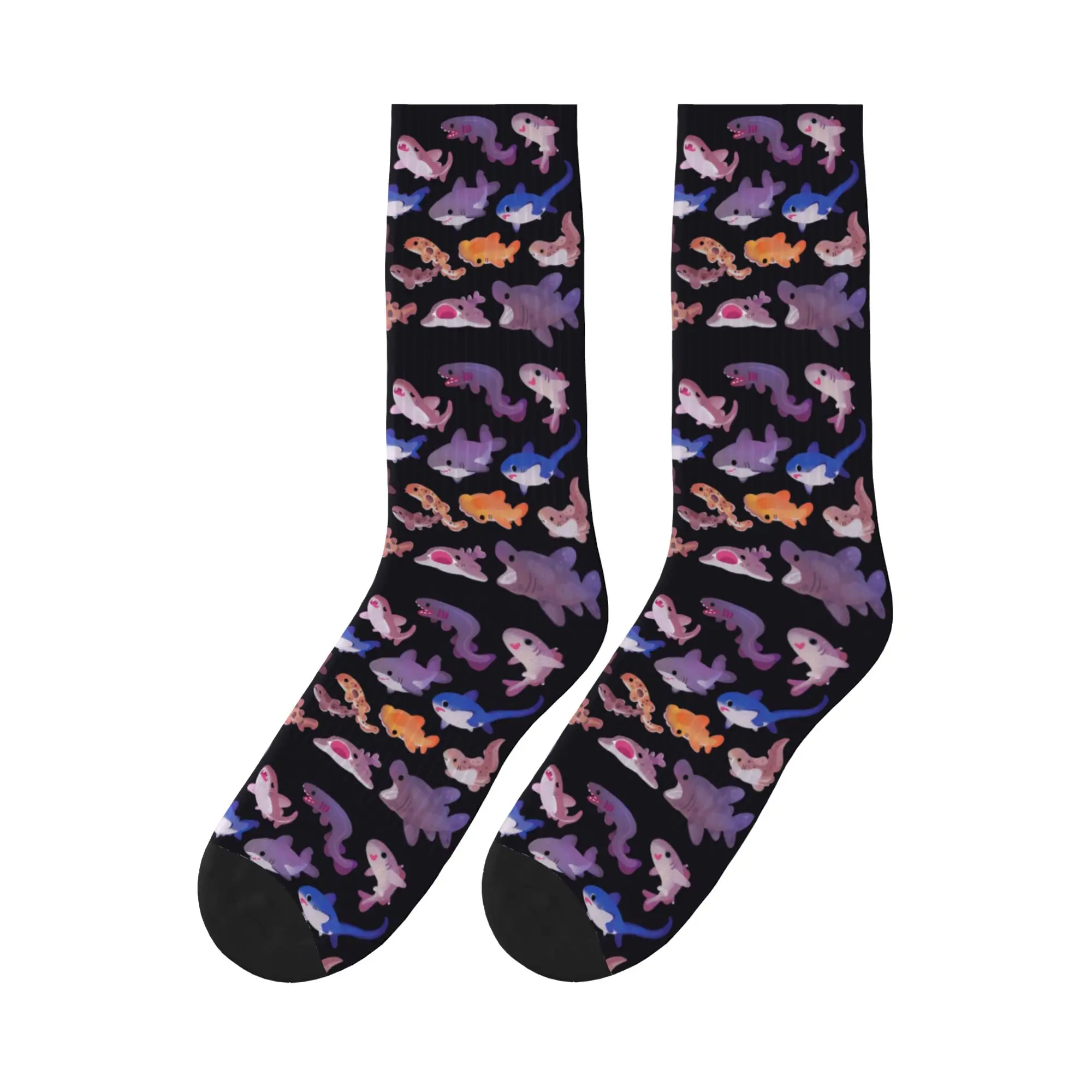 

Shark day Sports Socks Sweat Absorbing Stockings All Season Long Socks for Unisex Birthday Present