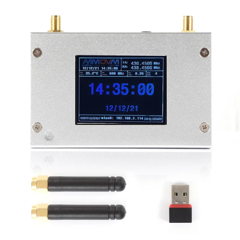 Duplex MMDVM Hotspot w/ Aluminum Alloy Shell Color Display Screen Supporting For C4FM/DMR/DSTAR P25 With Raspberry Pi